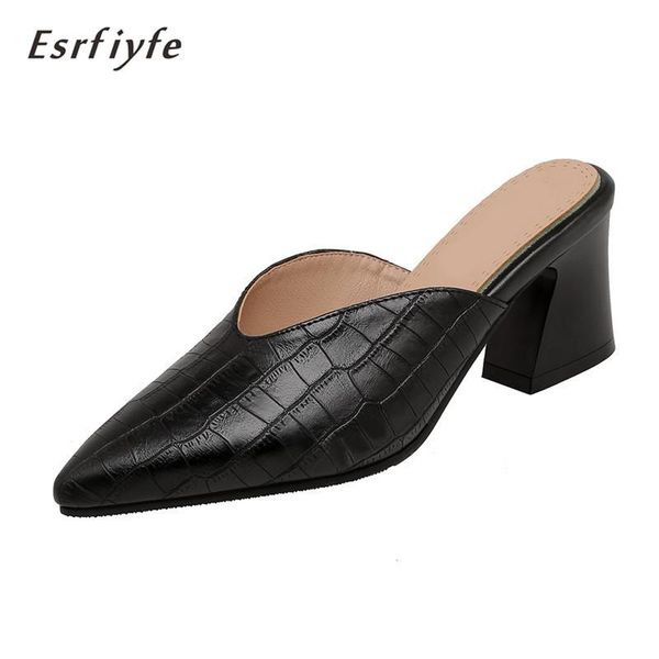 summer high heels ladies slippers solid mules pointed toe black stone grain women slip on flip flops shoes
summer high heels ladies slippers solid mules pointed toe black stone grain women slip on flip flops shoes