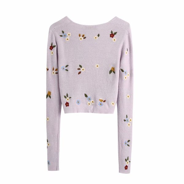 sweaters v-neck long sleeve fashion women's floral embroidery purple short sweater retro chic female, White;black
sweaters v-neck long sleeve fashion women's floral embroidery purple short sweater retro chic female, White;black