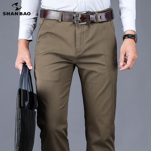 men's pants shan bao 2021 autumn brand 98% cotton straight classic style business casual young high waist trousers, Black
men's pants shan bao 2021 autumn brand 98% cotton straight classic style business casual young high waist trousers, Black