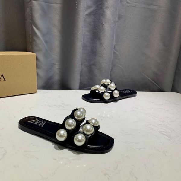 slippers zar2021 summer all-match women's shoes with pearl inlays flat open toe low heels external sandals and, Black
slippers zar2021 summer all-match women's shoes with pearl inlays flat open toe low heels external sandals and, Black