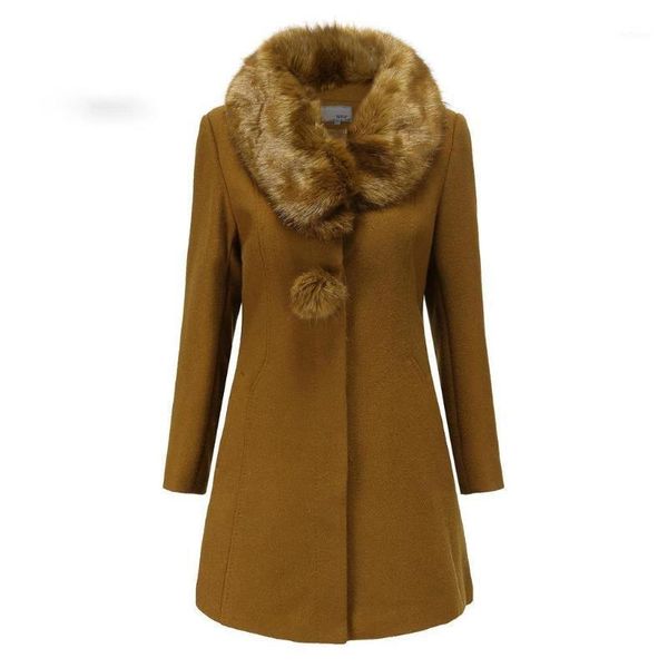 women's wool & blends zoulv 2021 women coat elegant single breasted outerwear vintage warm winter woolen fur collar long, Black
women's wool & blends zoulv 2021 women coat elegant single breasted outerwear vintage warm winter woolen fur collar long, Black
