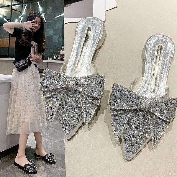 slippers baotou half female summer wear ins tide 2021 bow rhinestone flat pointed casual mule shoes, Black
slippers baotou half female summer wear ins tide 2021 bow rhinestone flat pointed casual mule shoes, Black