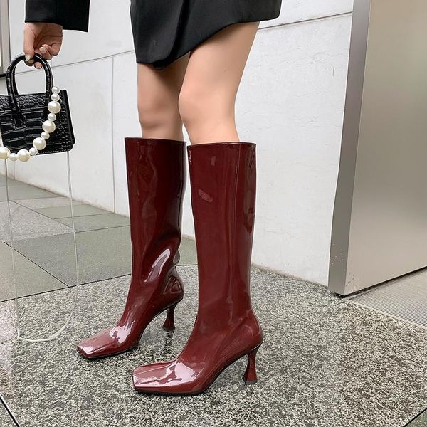 boots fashion wedding party shoes woman heels 2021 winter side zipper knee high genuine leather women, Black
boots fashion wedding party shoes woman heels 2021 winter side zipper knee high genuine leather women, Black