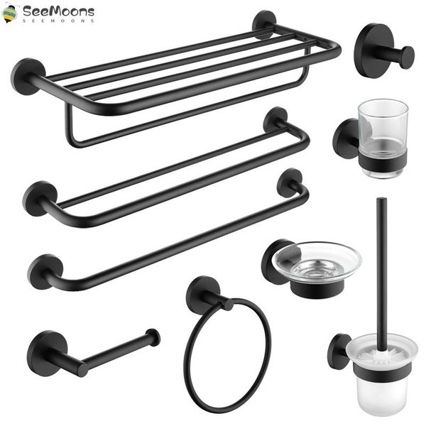 bath accessory set black matte stainless steel bathroom hardware towel rail rack roll paper holder toilet brush accessories
bath accessory set black matte stainless steel bathroom hardware towel rail rack roll paper holder toilet brush accessories