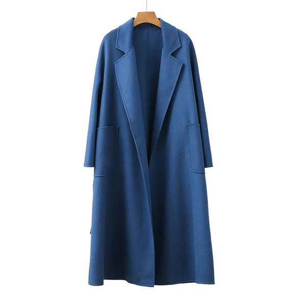 women's wool & blends women 100% real coat fashion autumn winter long trench arrivals female outwear s8701, Black
women's wool & blends women 100% real coat fashion autumn winter long trench arrivals female outwear s8701, Black