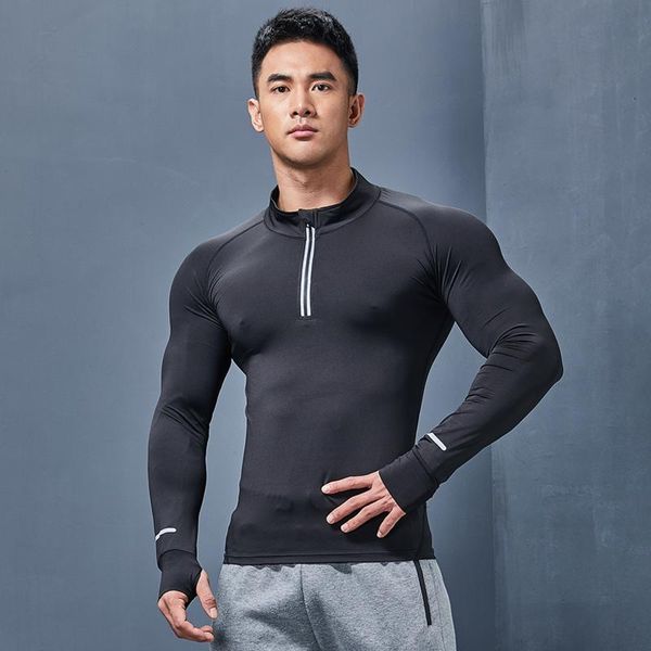 running jerseys compression sportswear men fitness outdoor trainining clothing gym sport t-shirt with zipper quick dry long sleeve, Black;blue
running jerseys compression sportswear men fitness outdoor trainining clothing gym sport t-shirt with zipper quick dry long sleeve, Black;blue