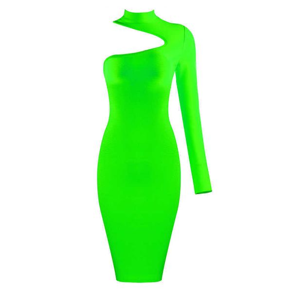 women fashion single long sleeve one shoulder black green bandage dress elegant mini party vestido 210527, Black;gray
women fashion single long sleeve one shoulder black green bandage dress elegant mini party vestido 210527, Black;gray