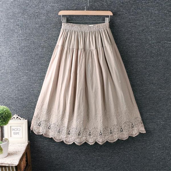skirts 2021 spring women cotton linen solid color skirt japan style mori girl elastic waist hollow out embroidery, Black
skirts 2021 spring women cotton linen solid color skirt japan style mori girl elastic waist hollow out embroidery, Black