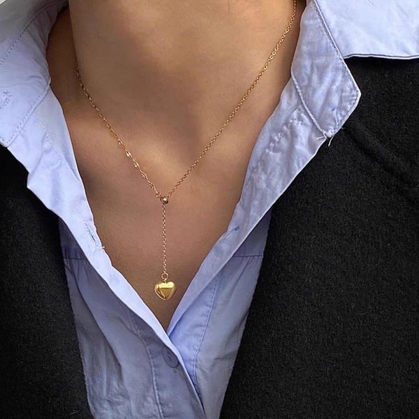 pendant necklaces simple cold style fashionable heart necklace for women titanium steel color preservation clavicle chain cute, Silver
pendant necklaces simple cold style fashionable heart necklace for women titanium steel color preservation clavicle chain cute, Silver