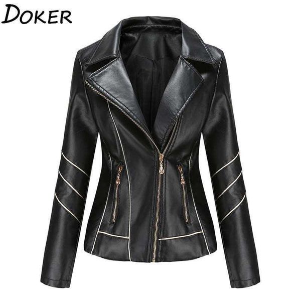 autumn winter black faux leather jackets women long sleeve plus size zipper basic coat turn-down collar motor biker jacket 210603, Black;brown
autumn winter black faux leather jackets women long sleeve plus size zipper basic coat turn-down collar motor biker jacket 210603, Black;brown
