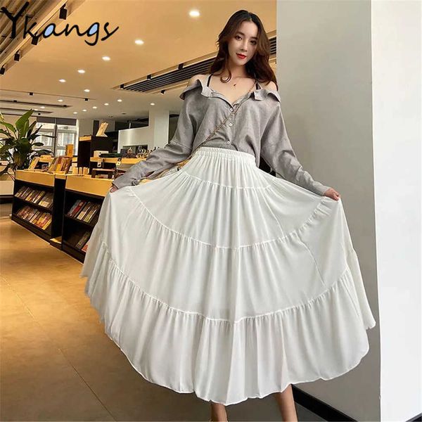 spring summer women chiffon skirts white black chic a-line skirt korean fashion preppy style vintage high waist patchwork solid 210619
spring summer women chiffon skirts white black chic a-line skirt korean fashion preppy style vintage high waist patchwork solid 210619