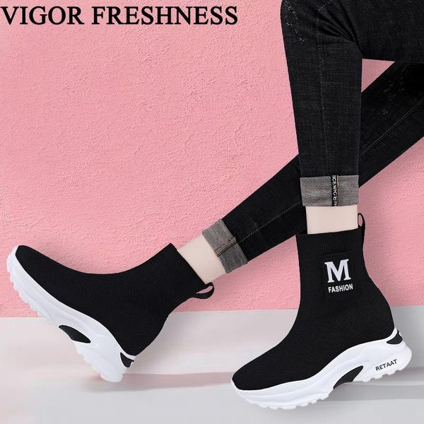 boots vigor freshness woman ankle women shoes elastic spring sock ladies sneakers autumn femal wy623, Black
boots vigor freshness woman ankle women shoes elastic spring sock ladies sneakers autumn femal wy623, Black
