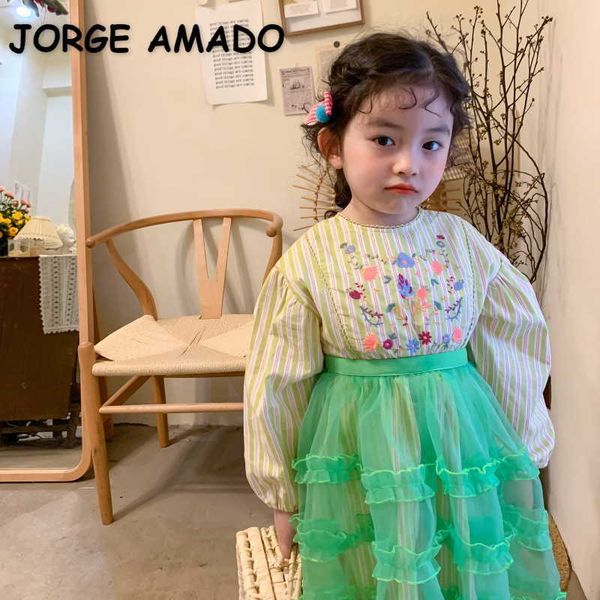 korean style spring girls 2-pcs sets dress embroidery striped dresses+gauze skirt children clothes e653 210610, Red;yellow
korean style spring girls 2-pcs sets dress embroidery striped dresses+gauze skirt children clothes e653 210610, Red;yellow