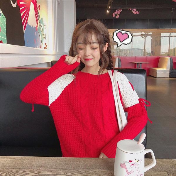 women's sweaters women 2021 spring autumn fashion patchwork female lace up knitted ladies loose warm pullover d02, White;black
women's sweaters women 2021 spring autumn fashion patchwork female lace up knitted ladies loose warm pullover d02, White;black