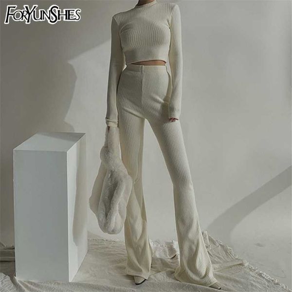 foryunshes 2 piece sets outfits tracksuits sweat suits knitted basic crop high waisted casual flare pants set 210930, White
foryunshes 2 piece sets outfits tracksuits sweat suits knitted basic crop high waisted casual flare pants set 210930, White
