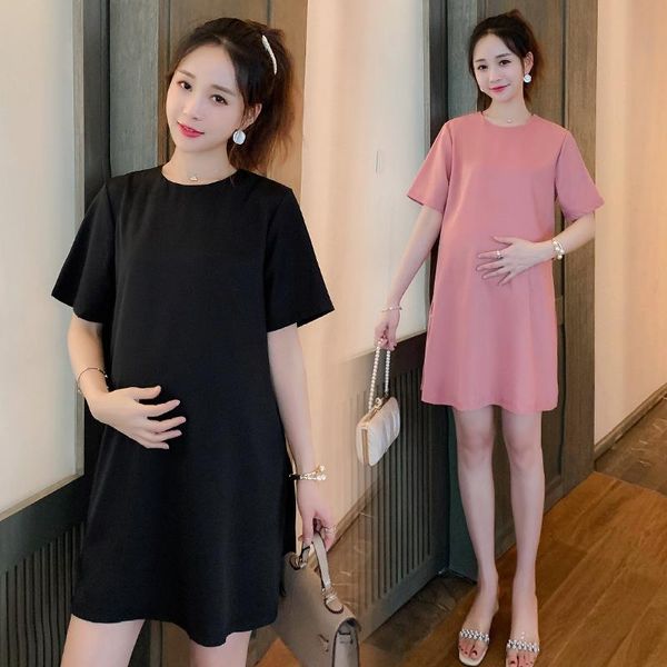 383# maternity clothes summer o neck plain color short sleeves easy matching loose dress pregnant women mom dresses, White
383# maternity clothes summer o neck plain color short sleeves easy matching loose dress pregnant women mom dresses, White