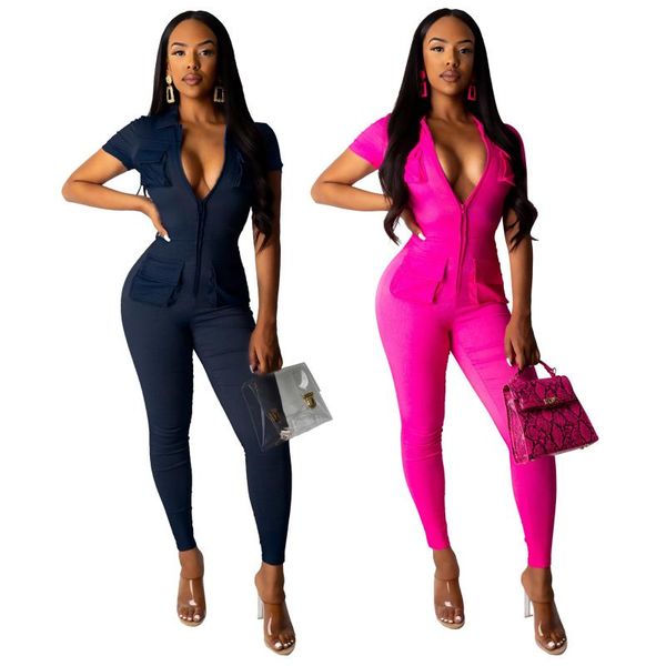 women's jumpsuits & rompers ahvit pockets zipper skinny fashion women short sleeve deep v neck solid color nightclub party romper smr93, Black;white
women's jumpsuits & rompers ahvit pockets zipper skinny fashion women short sleeve deep v neck solid color nightclub party romper smr93, Black;white