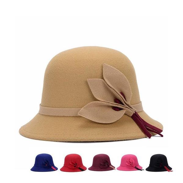 wide brim hats british style ladies caps autumn winter warmth imitation wool felt hat leaf flower women bucket, Blue;gray
wide brim hats british style ladies caps autumn winter warmth imitation wool felt hat leaf flower women bucket, Blue;gray