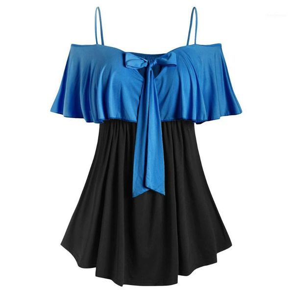 women's blouses & shirts summer clothing off shoulder plus size blouse two tone bowknot ruffled sling folds shirt, White
women's blouses & shirts summer clothing off shoulder plus size blouse two tone bowknot ruffled sling folds shirt, White