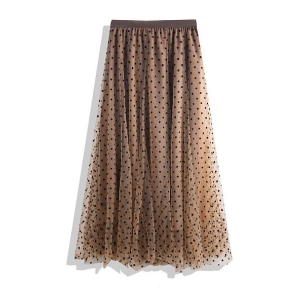 autumn& winter women simple solid polka dot high waist elastic band mesh skirt casual long 210527, Black
autumn& winter women simple solid polka dot high waist elastic band mesh skirt casual long 210527, Black