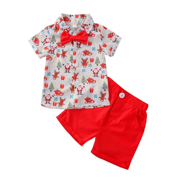 christmas kids clothing sets boys suit child clothes summer cotton short sleeve bow tie printed shirt shorts pants 2pcs two-piece b7605, White
christmas kids clothing sets boys suit child clothes summer cotton short sleeve bow tie printed shirt shorts pants 2pcs two-piece b7605, White