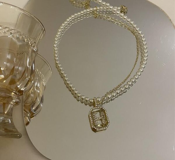 pendant necklaces ins style double-layer pearl chain clavicle french retro letter rhinestone light luxury women necklace, Silver
pendant necklaces ins style double-layer pearl chain clavicle french retro letter rhinestone light luxury women necklace, Silver