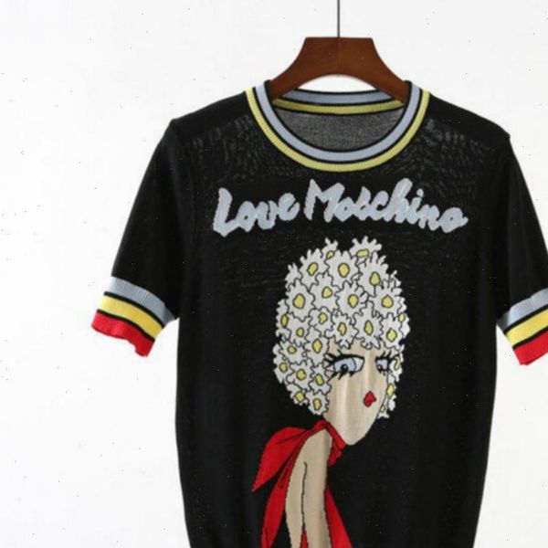 jacquard lovely girl letters women sweater short sleeve pullover summer knitted striped o neck jumper, White;black
jacquard lovely girl letters women sweater short sleeve pullover summer knitted striped o neck jumper, White;black