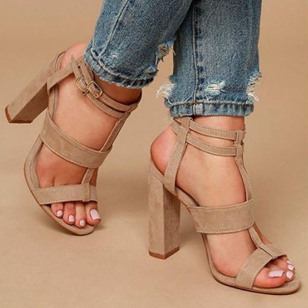 women sandals block heels hollow ankle buckle strap high heel shoes rome plus size 34- 43 zapatos de mujer, Black
women sandals block heels hollow ankle buckle strap high heel shoes rome plus size 34- 43 zapatos de mujer, Black