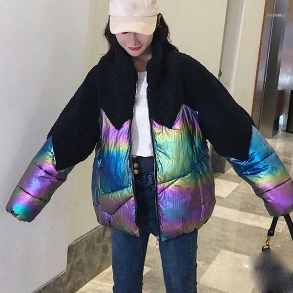 women's down & parkas 2021 women winter cotton jackets glossy loose warm coats pockets lamb hair fur patchwork padded parkas1, Black
women's down & parkas 2021 women winter cotton jackets glossy loose warm coats pockets lamb hair fur patchwork padded parkas1, Black