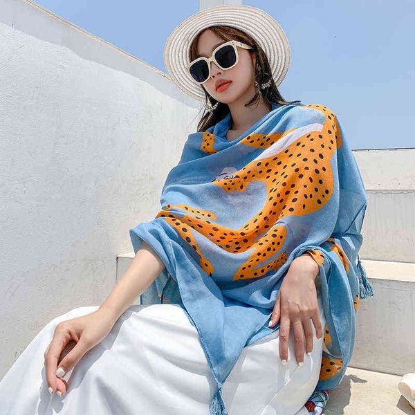 scarves silk female 2022 summer korean version versatile yellow leopard sunscreen shawl beach towel cotton linen scarf, Blue;gray
scarves silk female 2022 summer korean version versatile yellow leopard sunscreen shawl beach towel cotton linen scarf, Blue;gray