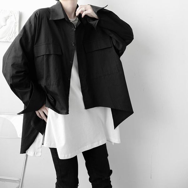 men's casual shirts retro harajuku luxury shirt men loose long sleeve oversize korean streetwear fashion dress man, White;black
men's casual shirts retro harajuku luxury shirt men loose long sleeve oversize korean streetwear fashion dress man, White;black