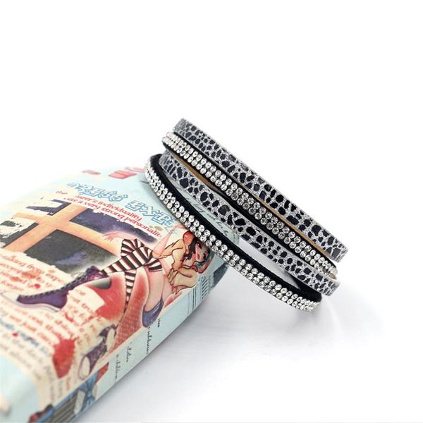 tennis magnet buckle multi-layer bracelets for women rhinestones leopard leather wrap wristbands bohemian fashion jewelry gifts pulsera, Golden;silver
tennis magnet buckle multi-layer bracelets for women rhinestones leopard leather wrap wristbands bohemian fashion jewelry gifts pulsera, Golden;silver
