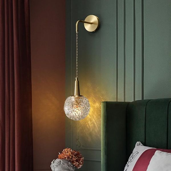 corrugated shape bedroom wall lamp crystal lampshade nordic double-headed copper light luxury
corrugated shape bedroom wall lamp crystal lampshade nordic double-headed copper light luxury