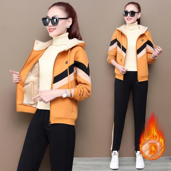 women's two piece pants winter thickened fleece warm tracksuit women set casual hooded zip up jacket and suit loungewear sweatsuit, White
women's two piece pants winter thickened fleece warm tracksuit women set casual hooded zip up jacket and suit loungewear sweatsuit, White