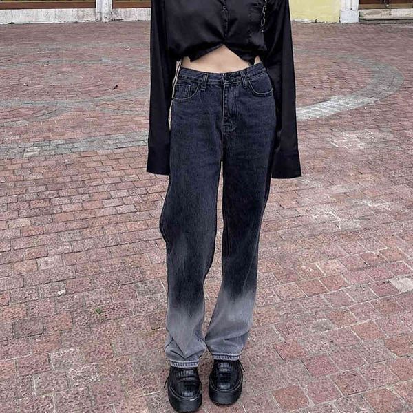 women's jeans calça jeans gradiente retro americana, calças de pernas retas cinza escuro femininas com cintura alta moda zcaw, Blue
women's jeans calça jeans gradiente retro americana, calças de pernas retas cinza escuro femininas com cintura alta moda zcaw, Blue