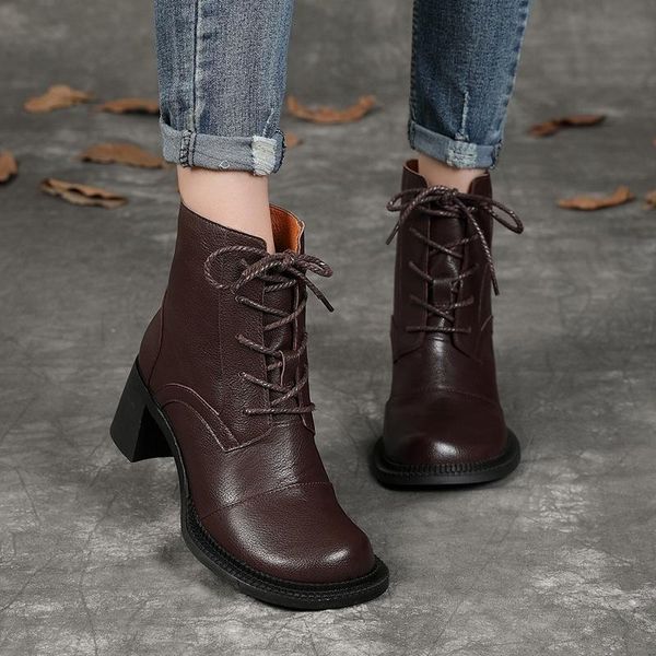 boots leather women's autumn and winter 2021 layer cowhide western thick heel short middle, Black
boots leather women's autumn and winter 2021 layer cowhide western thick heel short middle, Black