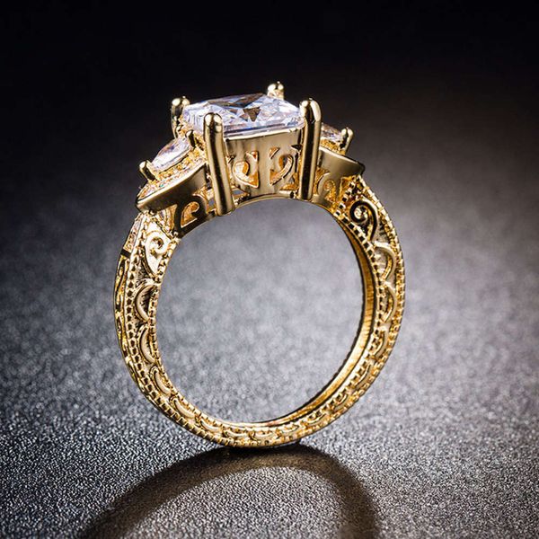 wedding 18k gold silver ring fashion zircon jewelry, Slivery;golden
