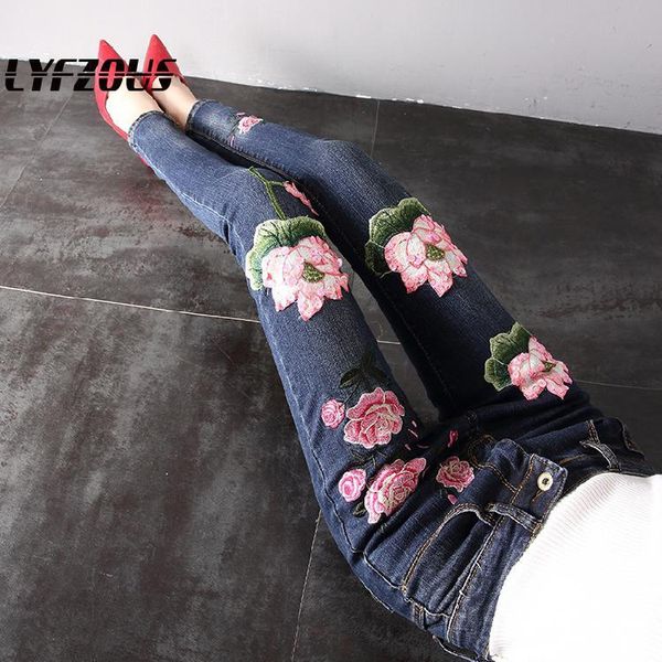 women's jeans lyfzous slim with embroidery woman high waist washed lotus butterfly femme skinny streetwear denim pants trousers, Blue
women's jeans lyfzous slim with embroidery woman high waist washed lotus butterfly femme skinny streetwear denim pants trousers, Blue