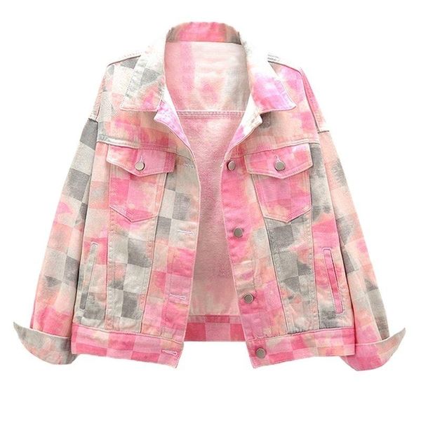 women's jackets spring autumn all-match tie-dye printed color denim jacket short loose bf coat, Black;brown
women's jackets spring autumn all-match tie-dye printed color denim jacket short loose bf coat, Black;brown