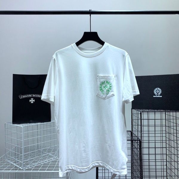 crosin fluorescent crosin sanskrit brand green 2021 printed new horseshoe cross men's and women's loose short sleeve, White;black