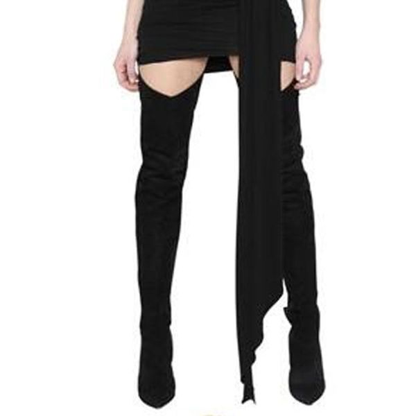 boots test women pointed toe suede leather back lace-up over knee gladiator cut-out long high heel shoes, Black
boots test women pointed toe suede leather back lace-up over knee gladiator cut-out long high heel shoes, Black