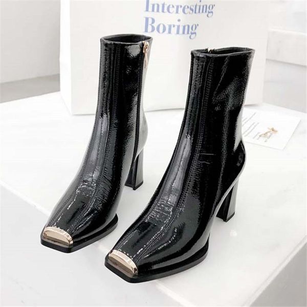 boots arrivals women genuine leather square heels toe high ankle zipper ladies short, Black
boots arrivals women genuine leather square heels toe high ankle zipper ladies short, Black