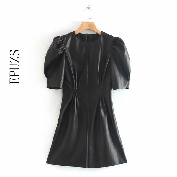vitage puff sleeve pu leater dress women elegant mini black korean vestidos ladies office work casual es full 210521, Black;gray
vitage puff sleeve pu leater dress women elegant mini black korean vestidos ladies office work casual es full 210521, Black;gray