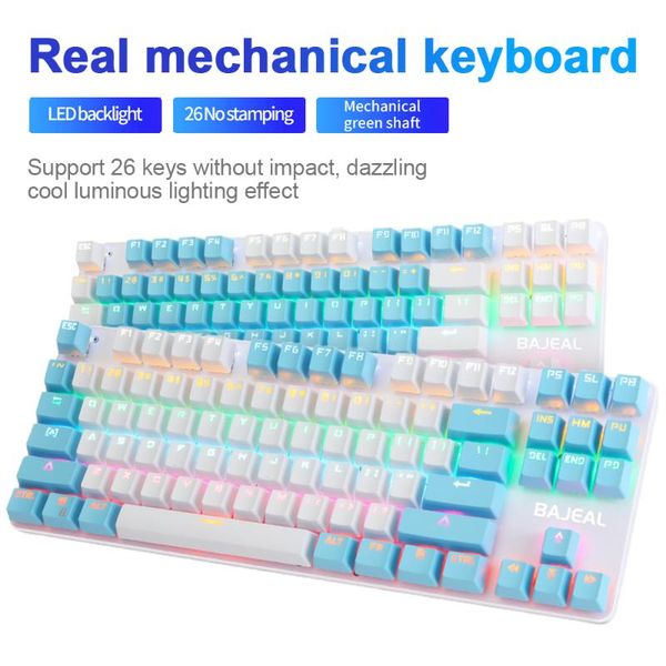 keyboards k100 87 keys gaming mechanical keyboard two color axis keycap backlit usb wired gamer for pc lapwhite pink
keyboards k100 87 keys gaming mechanical keyboard two color axis keycap backlit usb wired gamer for pc lapwhite pink
