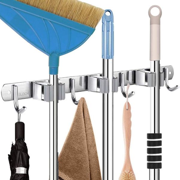 hooks & rails mop storage rack stainless steel wall-mounted bristles broom hanger household bathroom tools
hooks & rails mop storage rack stainless steel wall-mounted bristles broom hanger household bathroom tools