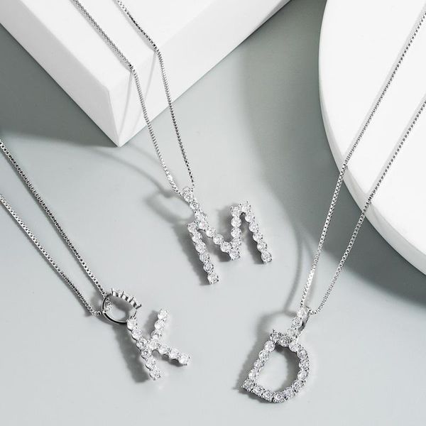 fresh and simple shining kdm letter necklace for women with platina-plated zircon temperament joker pendant gift necklaces, Silver
fresh and simple shining kdm letter necklace for women with platina-plated zircon temperament joker pendant gift necklaces, Silver