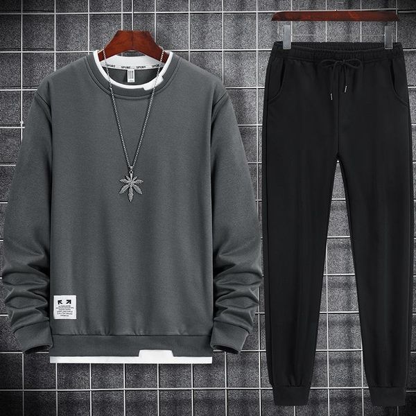 men's tracksuits o-neck tracksuit men 2 piece set 2021 spring sportswear sweatshirt casual jogging sweatpants foe, Gray
men's tracksuits o-neck tracksuit men 2 piece set 2021 spring sportswear sweatshirt casual jogging sweatpants foe, Gray