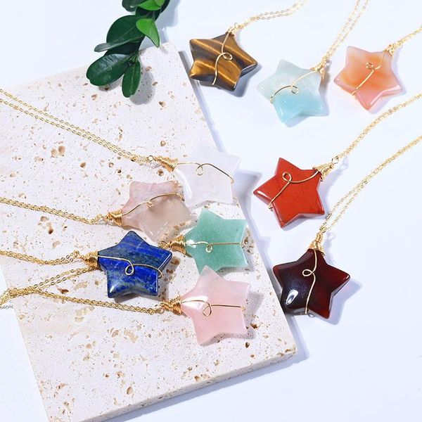 pendant necklaces gold copper wire wrapped natural stones star jewelry pendants women is necklace luxury, Silver
pendant necklaces gold copper wire wrapped natural stones star jewelry pendants women is necklace luxury, Silver