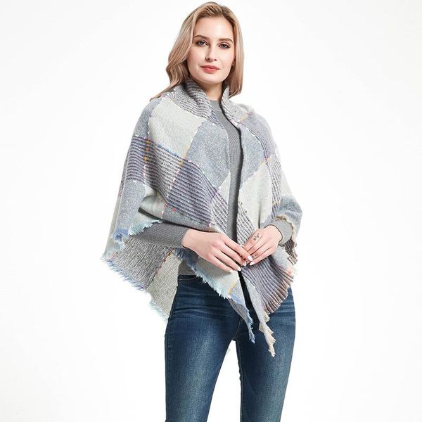scarves women cashmere winter scarf female plaid warm pashmina triangle 200*135cm blanket shawls knit bufanda ladies, Blue;gray
scarves women cashmere winter scarf female plaid warm pashmina triangle 200*135cm blanket shawls knit bufanda ladies, Blue;gray