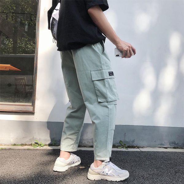 summer korean version of men's solid color street simple harajuku casual trousers streetwear, Black
summer korean version of men's solid color street simple harajuku casual trousers streetwear, Black